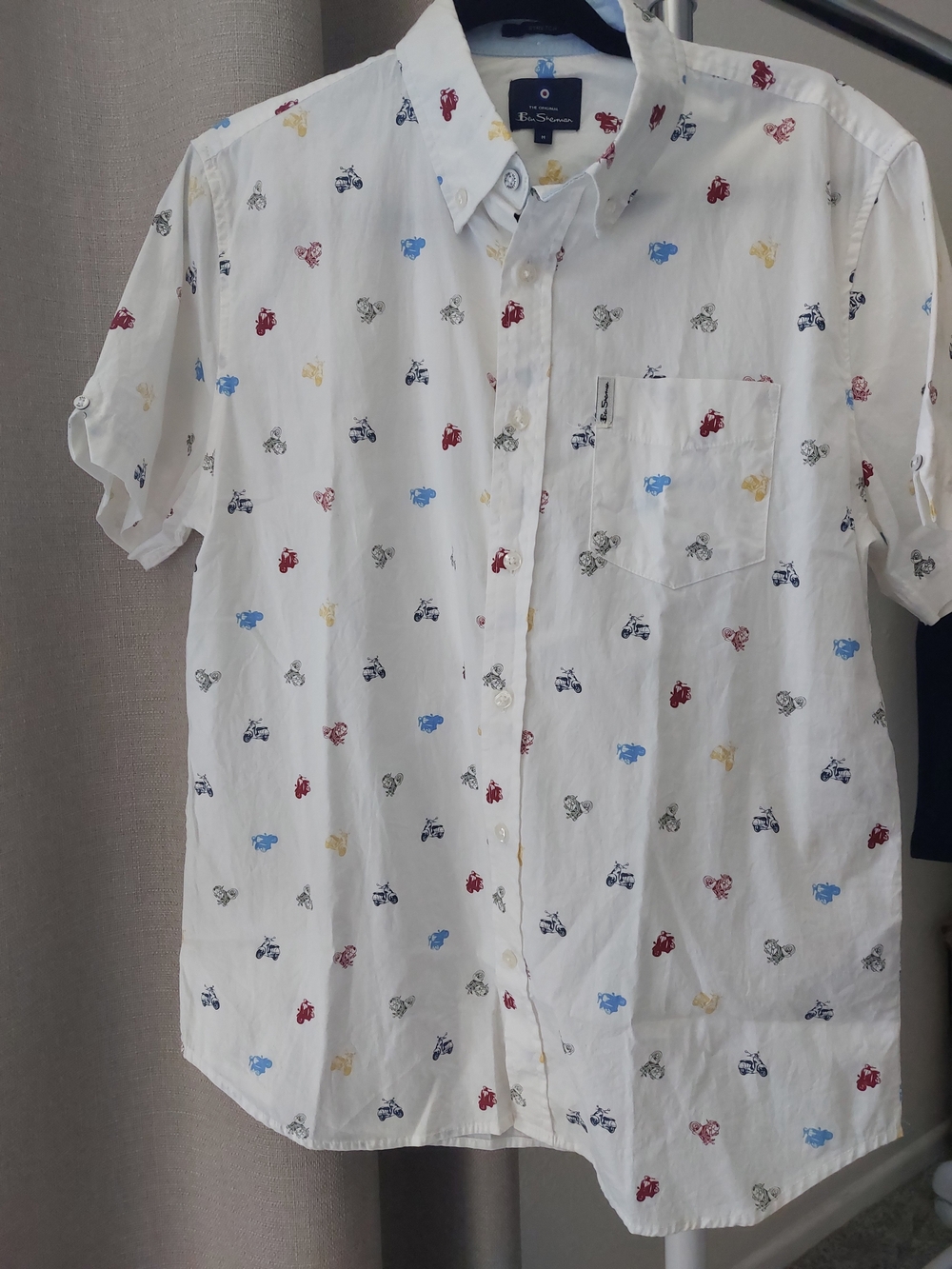 Ben Sherman White Short-Sleeve Printed Button-Down Shirt